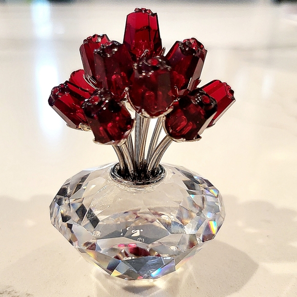 Swarovski Accents Swarovski Crystal Red Roses In Vase Poshmark